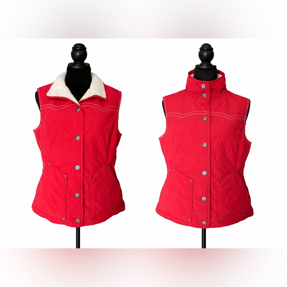 Ariat Western Sherpa Lined Red Snap Vest Women’s XL Cowgirl Ranch Riding